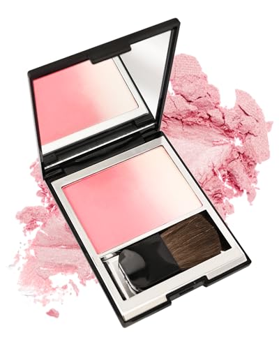 Blush Poudre, Paillette Multifunction Rose Pêche Fard a Joue, Longue Tenue Palette Maquillage, Poudre Texture Veloutée, Imperméable Résistant Transpiration, High Pigmenté, Cadeaux Maquillage Femmes-05
