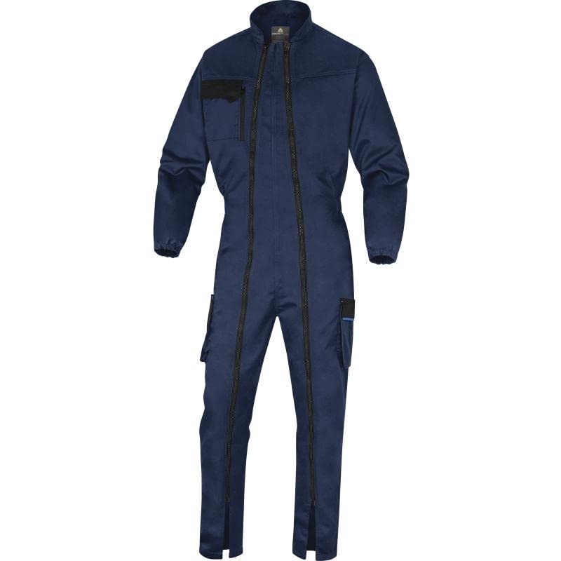 Delta Plus M2CZ3BM0 Mach2 Poliéster/Algodón Mono De Trabajo, Doble Cremallera, Azul/Marino/Azul/Real, S/M/L/XL/XXL/3XL Tamaño