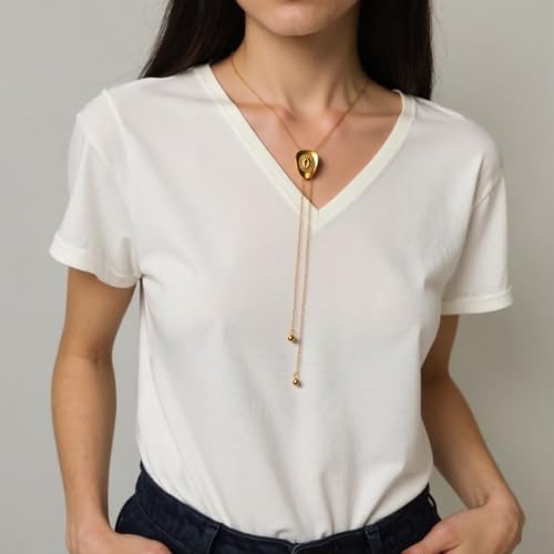 Cowboy Hat Necklace for Women Gold Bolo Tie Necklace Non-tarnish Western Cowgirl Accessories Adjustable Long Necklace for Women (Gold)2