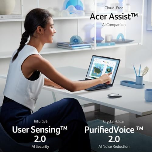 Image of Acer Swift 14 AI Copilot+ PC - Intel Core Ultra 7 258V Evo 14 inch WUXGA Touchscreen - 32GB LPDDR5X 1TB SSD Gen 4 Intel ARC 140V GPU - Wi-Fi 7 - SF14-51T-75AF (Renewed)