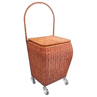 Amazon｜ショッピングカート 蓋付きポータブル籐ショッピングカート
