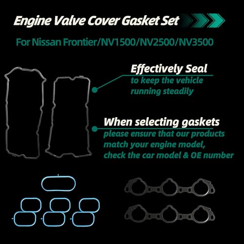 Image of Engine Valve Cover Gasket Set for Nissan Frontier 05-19,for Nissan NV1500 /2500 /3500 12-20,for Nissan Pathfinder /Xterra 05-15,for Suzuki Equator 09-12,4.0L,V6,OE MS19453 MS19031 MS964542