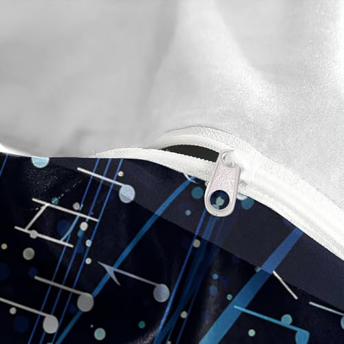 Drap de couette microfibre inaltérable à fermeture éclair dissimulée motif notes musicales 3d - 8