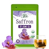 VailHerbTea Saffron Extract Tea Bags - 50 Count, Handcraft Herbal Tea for Mood Support, Natural Formula w/Passion Flower & Chamomile for Focus & Energy - Caffeine-Free, Mild Taste Tea.