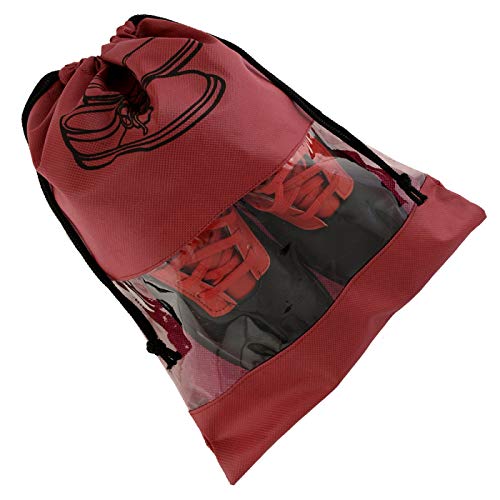 Image of Heart Home 9 Piece Non Woven Travel Shoe Organizer Space Saving Fabric Storage Bags Organizer (Royal Blue & Black & Maroon)- HEART3998