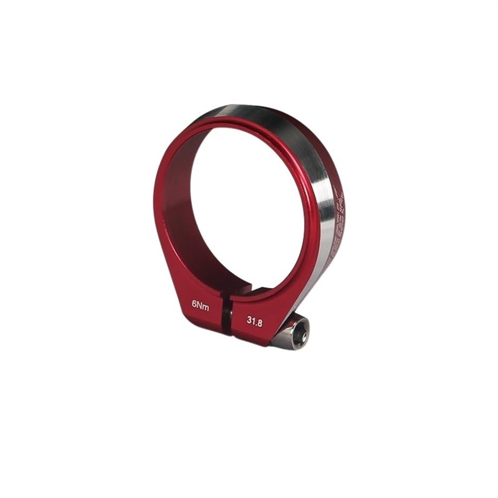Xgsuzne Red-31.8 Cycling Seat Clamps Bike Seat Post Clamp 31.8 34.9Mm Mountain Aluminum Alloy Ultralight Mountain Bicycle Seatpost Clamps Cycling Parts Seat Post Clamp(Red-31.8)