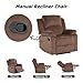 CANMOV Manual Recliner Chair, Soft Fabric Overstuffed Recliner Single Sofa Chair for Living Room Bedroom, Heavy Duty and Safety Reclining Mechanism, Light Brown