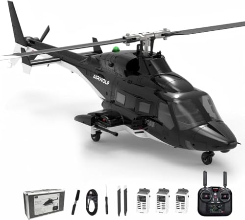 YU Xiang F02S Air-Wolf GPS RC Helicopter with Telemetry Transmitter & Optical Flow Radar, 1/34 Scale 8CH One-Key Return RC Helicopter with Dual Brushless Motors & Metal Servo for Pro Pliot - RTF