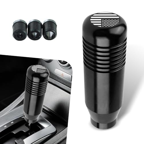 leediga 1 PC Car Shift Knobs, Weighted Metal Vehicle Shift Knob Decoration, American Flag Design, Comfortable Touch, Universal Waterproof Manual Automotive Shift Knob Accessories (Black)