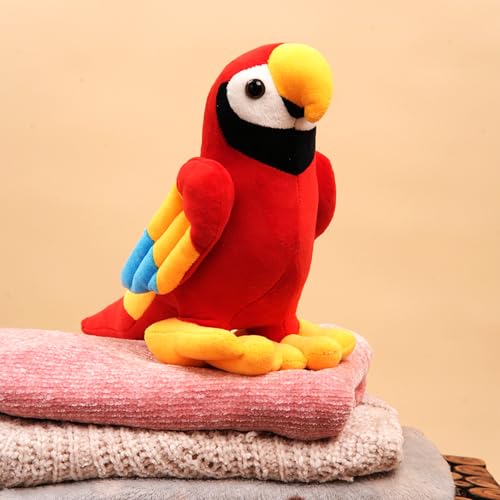 Mirada Red Parrot Soft Toy – 21cm | Cute Adorable Stuffed Plush Bird for Kids, Boys & Girls | Super Soft & Huggable Animal Plushie Room Décor Toy
