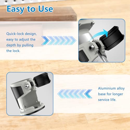 Cordless Palm Router Tool, 6-Speed Hand Wood Router (33000 RPM), Compatible with Makita 18V Battery, Woodworking Tools with 15 Router Bits & 2 Spanners, Battery Not Included - Image 8