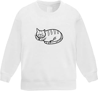 Azeeda 'Sleeping Cat' Kid's Sweatshirt/Jumper (5-6 Years) (KW00062744)