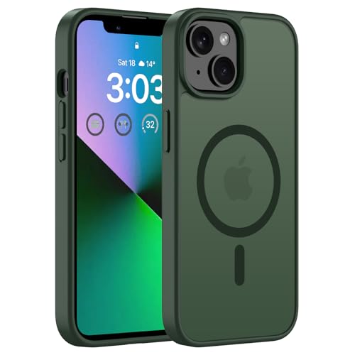 ORDA für iPhone 13 Hülle 6.1 Zoll Kompatibel mit MagSafe,Magnetisch Handyhülle für iPhone 13 Case Durchscheinende Matt R...