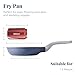 PRICUSIS Nonstick Ceramic Frying Pan, 8/10/12 Inch Non Toxic Skillet, Egg & Omelet & Chef's Pan, Induction Compatible & Oven Safe, Dishwasher Safe,PTFE PFAS & PFOA Free (8 Inch, Blue Gray)