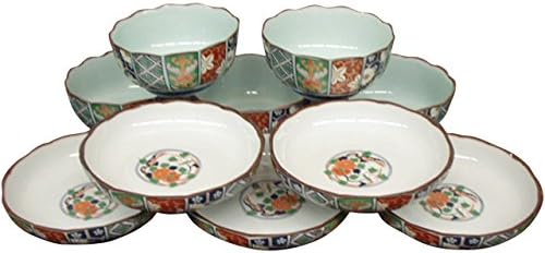 RAO3Z Ranchant Small Plate Set, Multi, Φ4.2 x 1.2 inches (10.6 x 3 cm), Koimari Chrysanthemum, Arita Ware Made in Japan
