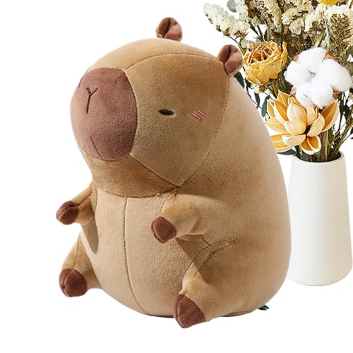 Almohada cervical de viaje, cojín de espuma viscoelástica de felpa Capybara 2 en 1, almohada de viaje en forma de U, para niños, avión, coche, lugar de trabajo, camping, viaje por carretera, siesta en