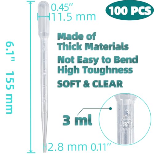 Zkupanx ZK-DROP-PIPETTE 100 Pcs 3Ml Pipettes Dropper thumb #1
