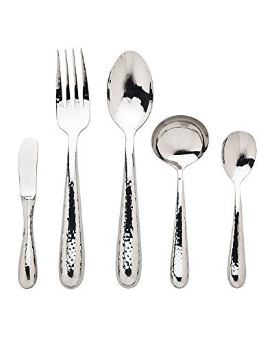 Ricci 5-Piece Florence Hammered Polished Hostess Set