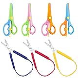 Fácil de usar: el diseño de tijeras romas es más seguro y facilita el corte. Más fácil de usar que las tijeras normales. El juego de tijeras para manualidades es cómodo de sostener, liviano y duradero.