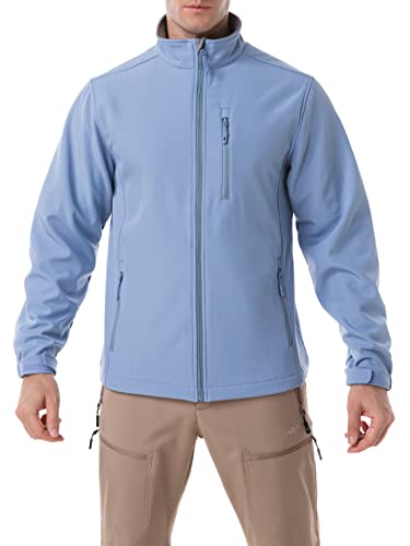 TRAILSIDE SUPPLY CO. Men's Softshell Jacket Fleece Lined Windbreaker,Lightweight Water Resistant Winter Coat