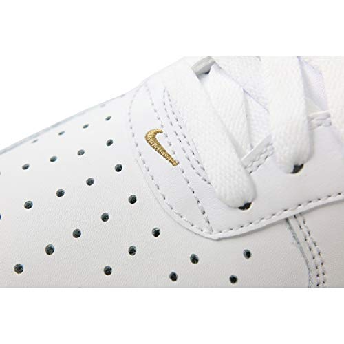 Image of Nike Men's Air Force Sneakers, Black White /Metallic Gold 102, 7 UK