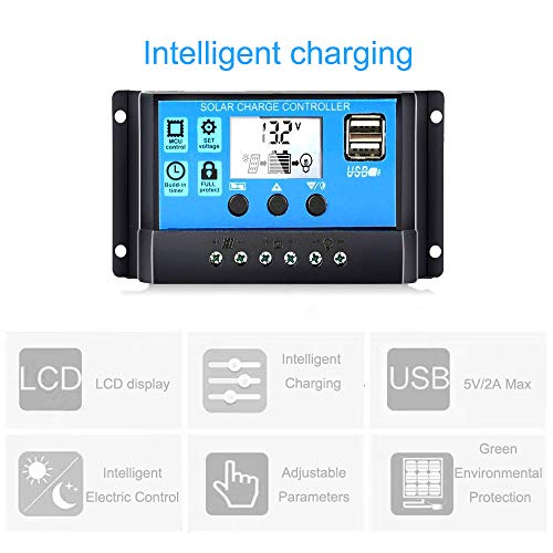 image for FANCY NOVA 30A Solar Charge Controller, Solar Panel Controller 12V/24V