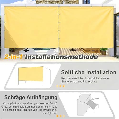 Voile d'ombrage de qualité supérieure 1.2x4m gris clair - 3