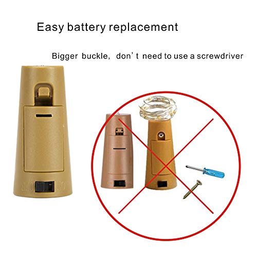 Cork Bottle Lights, Cool White 8 Packs 2M 20 LEDs Copper Wire LED String Lights for Wine Bottle Top Stopper