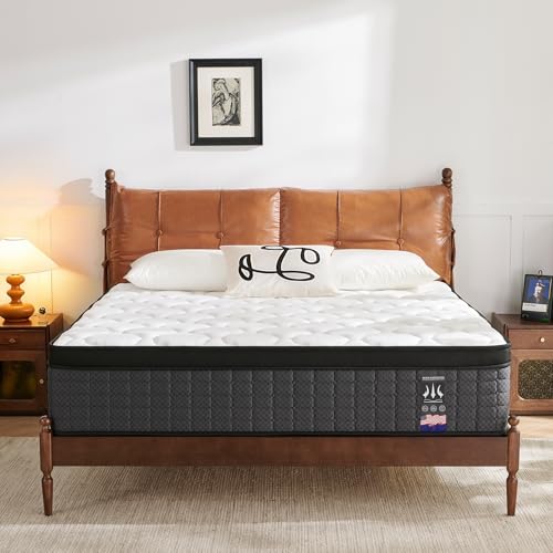 Image of Queen Mattresses 14 Inch, Soft Gel Memory Foam Mattress in a Box with Euro Top Medium Plush Feel, Supportive Independent Pocket Springs for Pressure Relief & Motion Isolation
