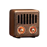 Retro Radio, Vintage Bluetooth Speaker, Greadio Walnut Wooden FM Radio with Bluetooth 4.2, Old Fashioned Classic Style, Good Bass Enhancement, Loud Volume, TF Card/AUX for Home, Office, Kitchen