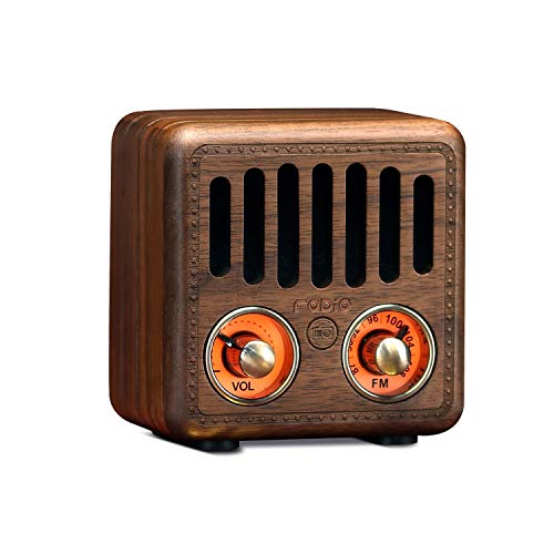 Retro Radio, Vintage Bluetooth Speaker, Greadio Walnut Wooden FM Radio with Bluetooth 4.2, Old Fashioned Classic Style, Good Bass Enhancement, Loud Volume, TF Card/AUX for Home, Office, Kitchen