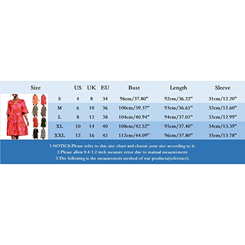 Plus Size Dresses For Women 2023 Tie Neck Flared Sleeve Casual Midi Dress Smocked Tiered Hem Maternity Dress Orange #TOP5