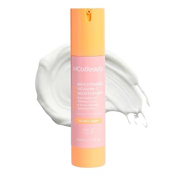 MCoBeauty Glow Brightening Vitamin C Facial Moisturizer | Hydrating Face Cream with Ferulic Acid, Radiant, Energised & Dewy Skin, Vegan & Cruelty Free