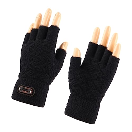 GALPADA Strickhandschuhe Für Winter Touchscreen-handschuhe Halbfingrig Winddicht Und Warm Geeignet Für Outdoor-aktivitäten Weich Und Elastisch Passend Für Männerhände