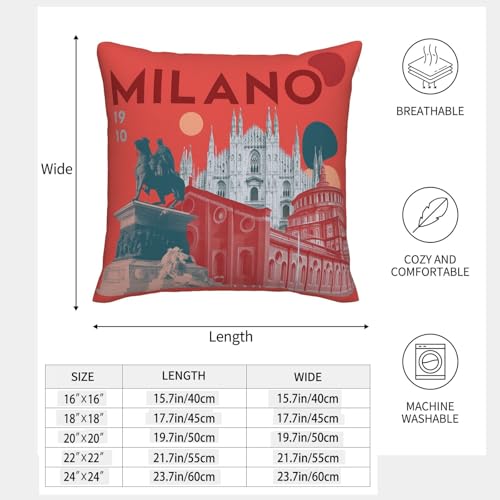 Housses de coussin canapé salon paysage urbain d'automne lot de 2 Milano