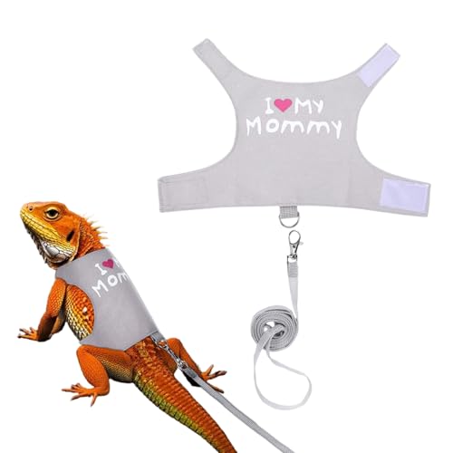 Image of Bearded Dragon Leash and Harness Set, Bearded Dragon Clothes for Lizards Harness Bearded Dragon Accessories for Tank, Cool Stuff for Bearded Dragons Kit Leopard Gecko Leash Bearded Dragon Costume