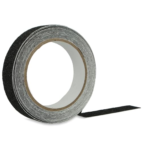 Amig - Cinta Antideslizante Negra Mod. 612 | Medidas: 5 metros x 25 mm | Fijación Extrafuerte y Resistente a Humedad | Cinta adhesiva suelo | Perfecta para Escaleras y Rampas de Portales o Viviendas