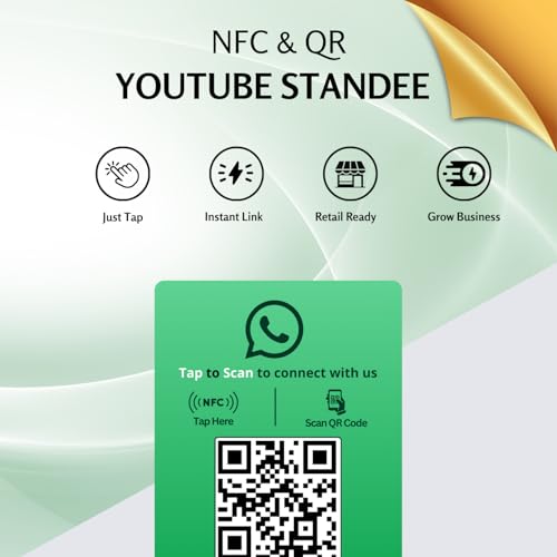 Image of WhatsApp Standee with NFC & QR Code | Acrylic Standee for Chat, Group, Community, or Channel Access | Configure via Dashboard | Contactless Display