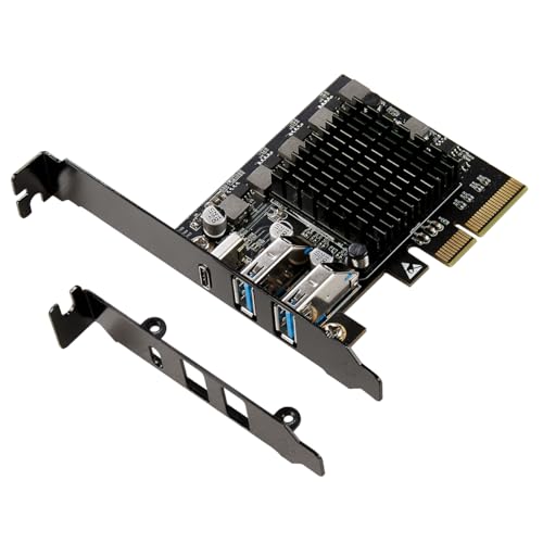 Image of 2 Port USB Type A 3.2 and Single Port USB-C 3.2 Gen 2x2 PCI-e Gen 3 x4 Expansion Card