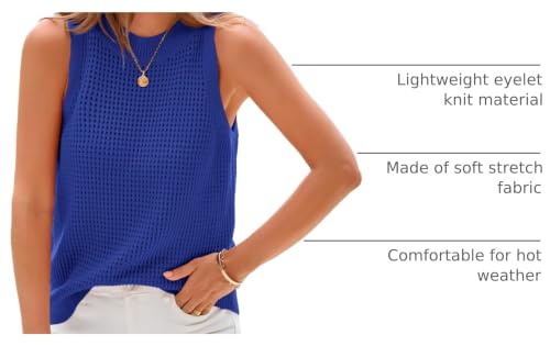 Image of PRETTYGARDEN Womens Summer Crochet Tank Tops Knit Sweater