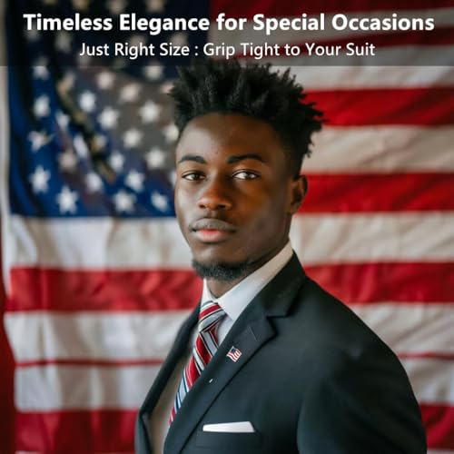 Image of Suit Pins for Men, Brooch for Men, Lapel Pins for Men Women, Mens Lapel Pins for Suits, Mens Brooch for Suits Hats Scarf Jacket, Fitted Hat Pins for Women Men, Men's Silver Gold Lapel Pin for Wedding