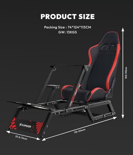 Image of KAPAVER HaloGT-F1 Pro foldable racing wheel stand with bucket seat, portable & adjustable sim cockpit for Logitech G29 /G920 /G923 /G27 /G25, Thrustmaster T248 /T300RS /T150 /458 TX, Xbox, PS4 & PS5