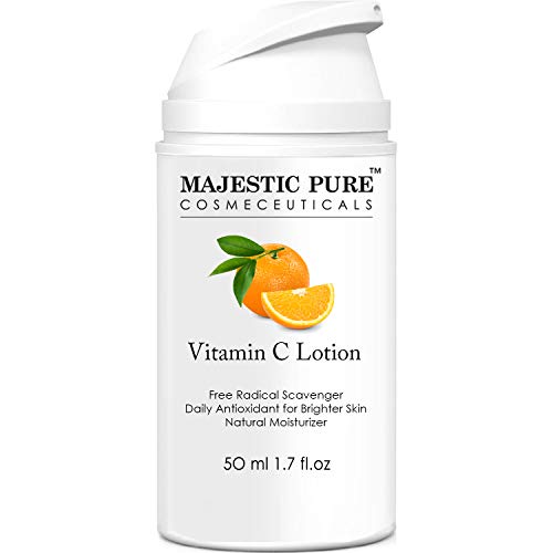 Majestic Pure Vitamin C Lotion Moisturizer for Face and Neck Age Defying, Reduces the Appearances of Wrinkles, Fine Lines and Dark Spots - 50ml