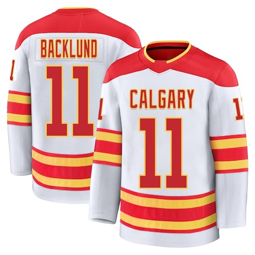 Mikael Backlund Jersey Mens/Women/Youth Stitched for Sports Fan White No Brand/Logos