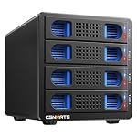 cenmate – 4 Schacht Festplattengehäuse mit Lüfter für 2.5/3.5“ SATA HD