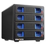 Hard Drive Enclosure, 10Gbps Aluminum 4 Bay HDD Enclosure with Fan for 2.5/3.5 SATA HDD/SSD with USB A/C 3.2 Cable, Support Hot Swappable, Tool-Free, DAS(NO RAID/NAS)