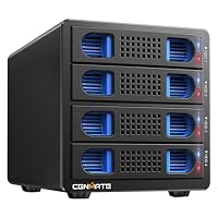cenmate – 4 Schacht Festplattengehäuse mit Lüfter für 2.5/3.5“ SATA HD