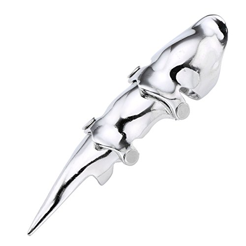 PiercingJ Men's Knuckle Joint Full Finger Double Ring Punk Rock Gothic Hinged Activity Rings Halloween Cosplay Costume Accessories Jewelry3