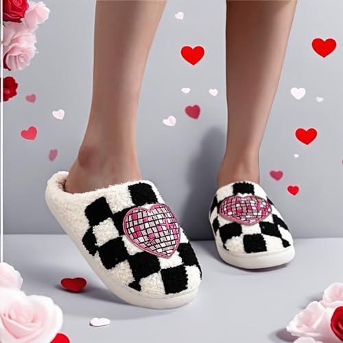 Image of LNERIP Slippers Winter Womens Mens Fluffy Plush Slippers Animals Cute Cartoon House Slippers Cuddly Warm Shoes Indoor Outdoor Girls Women