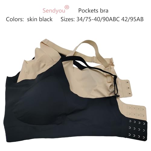 Sendyou Seamless Mastectomy Bra for Women Breast Prosthesis Adjustable Staps Full Coverage SY1623